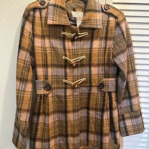 dELiA*s Brown Plaid Coat
